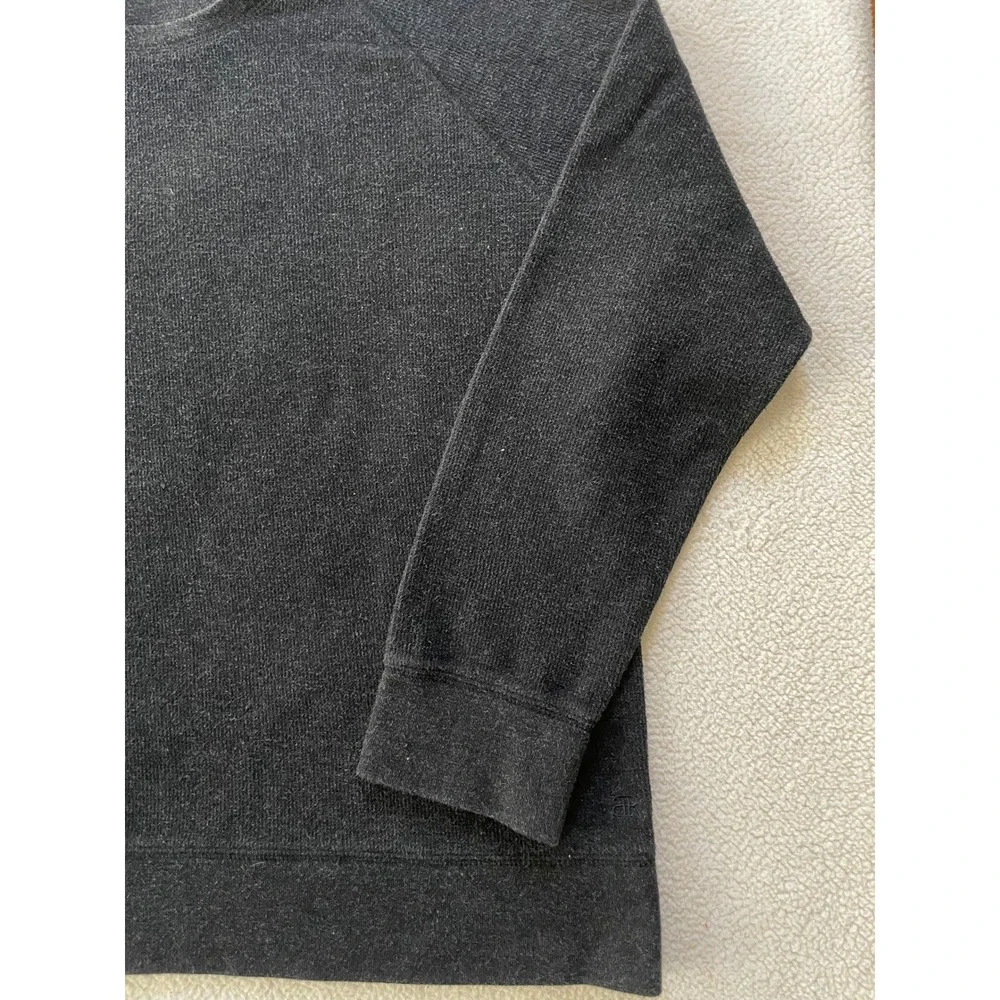 Banana Republic Mens Large Sweater Charcoal Gray Raglan Crewneck Cotton Blend